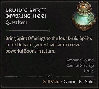 Offrande d'esprit druidique